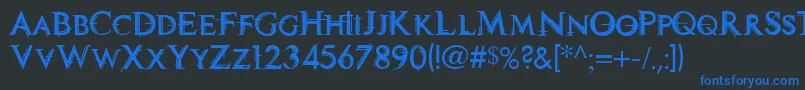 Technott Font – Blue Fonts on Black Background