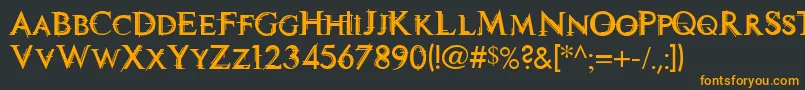 フォントTechnott – 黒い背景にオレンジの文字