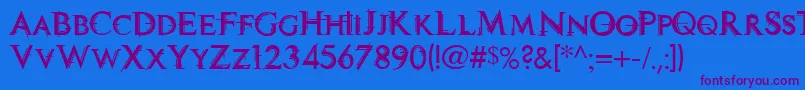 Technott Font – Purple Fonts on Blue Background