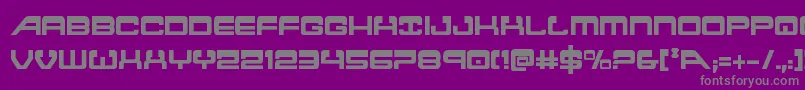 フォントAtlantiacond2 – 紫の背景に灰色の文字