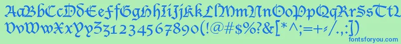 Blecklet Font – Blue Fonts on Green Background