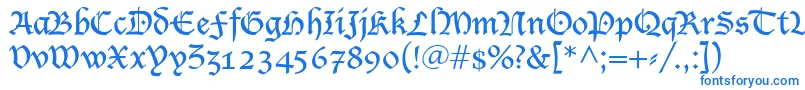 Blecklet-Schriftart – Blaue Schriften auf weißem Hintergrund
