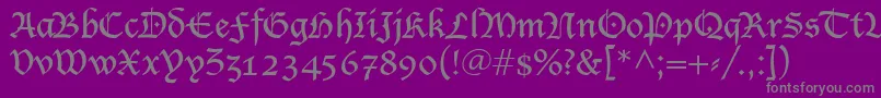 フォントBlecklet – 紫の背景に灰色の文字