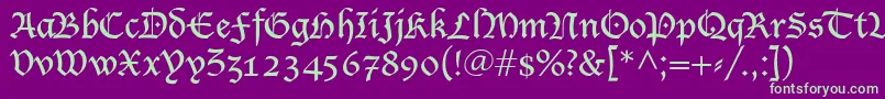 Blecklet-fontti – vihreät fontit violetilla taustalla