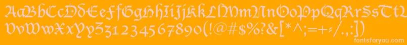 Blecklet-Schriftart – Rosa Schriften auf orangefarbenem Hintergrund