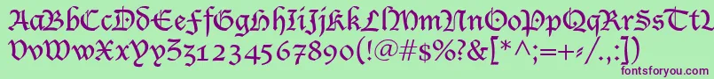 Blecklet-Schriftart – Violette Schriften auf grünem Hintergrund