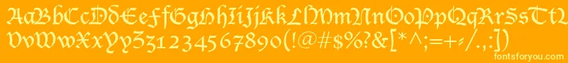 Шрифт Blecklet – жёлтые шрифты на оранжевом фоне