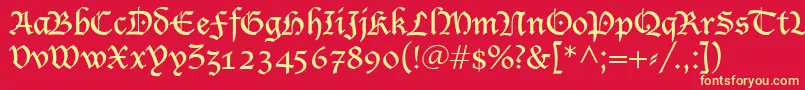 Blecklet-fontti – keltaiset fontit punaisella taustalla