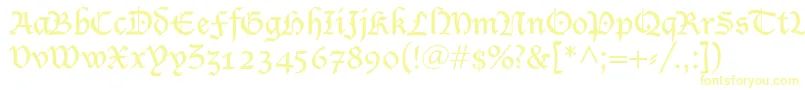 Blecklet-Schriftart – Gelbe Schriften auf weißem Hintergrund