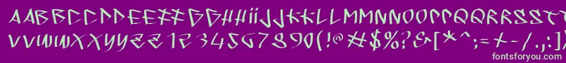 Sprayerstypes Font – Green Fonts on Purple Background