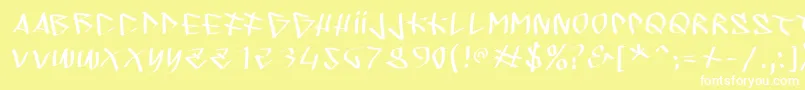 Шрифт Sprayerstypes – белые шрифты на жёлтом фоне