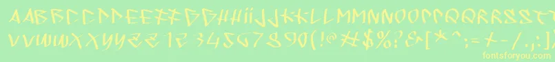 Sprayerstypes Font – Yellow Fonts on Green Background