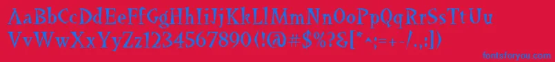 YucatanRegular Font – Blue Fonts on Red Background