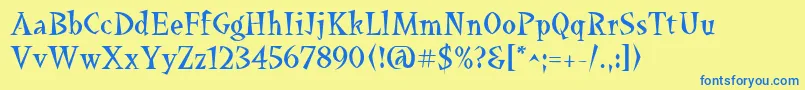 YucatanRegular Font – Blue Fonts on Yellow Background