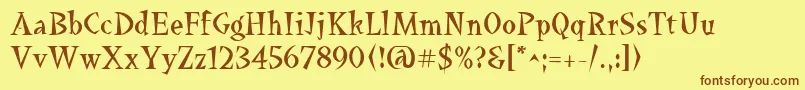 YucatanRegular Font – Brown Fonts on Yellow Background