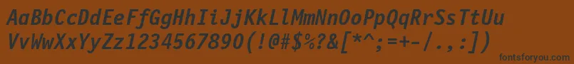 FinancialBoldOblique Font – Black Fonts on Brown Background