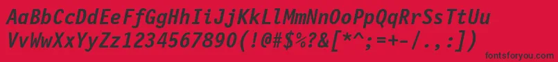 FinancialBoldOblique Font – Black Fonts on Red Background