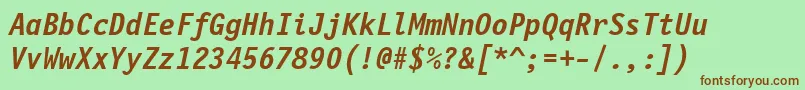 FinancialBoldOblique Font – Brown Fonts on Green Background