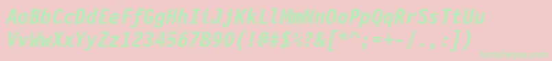 FinancialBoldOblique Font – Green Fonts on Pink Background