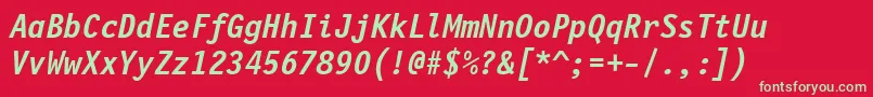 FinancialBoldOblique Font – Green Fonts on Red Background