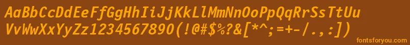 FinancialBoldOblique Font – Orange Fonts on Brown Background