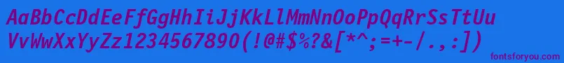 FinancialBoldOblique Font – Purple Fonts on Blue Background