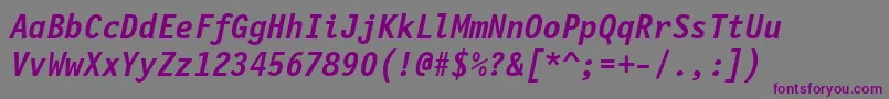 FinancialBoldOblique Font – Purple Fonts on Gray Background