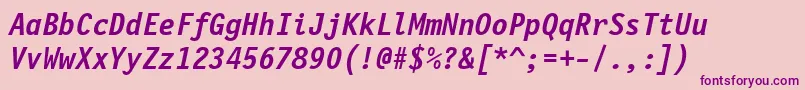 FinancialBoldOblique Font – Purple Fonts on Pink Background