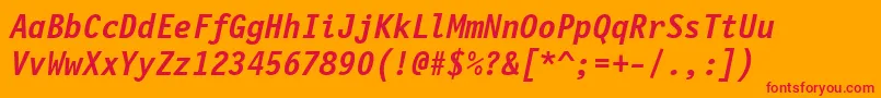 FinancialBoldOblique Font – Red Fonts on Orange Background