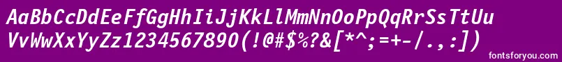 FinancialBoldOblique Font – White Fonts on Purple Background