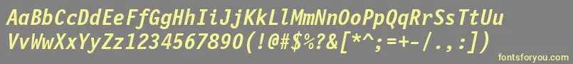 FinancialBoldOblique Font – Yellow Fonts on Gray Background