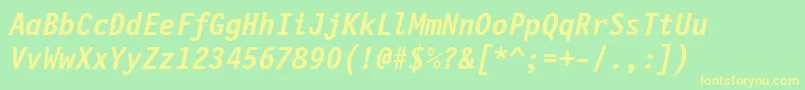 FinancialBoldOblique Font – Yellow Fonts on Green Background