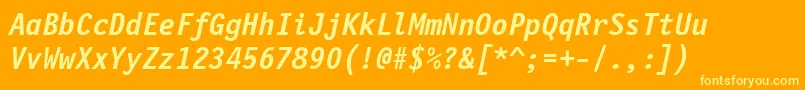 FinancialBoldOblique Font – Yellow Fonts on Orange Background
