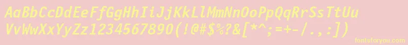 FinancialBoldOblique Font – Yellow Fonts on Pink Background