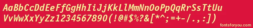 FinancialBoldOblique Font – Yellow Fonts on Red Background
