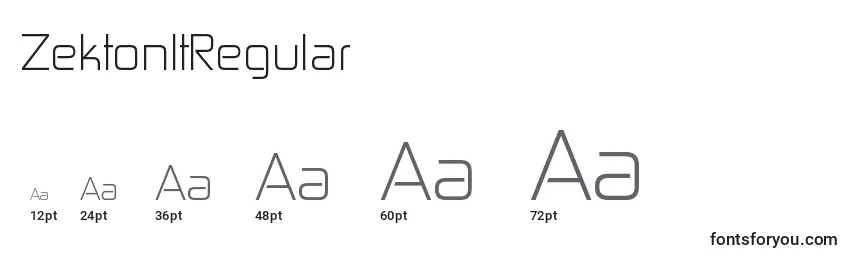 ZektonltRegular Font Sizes