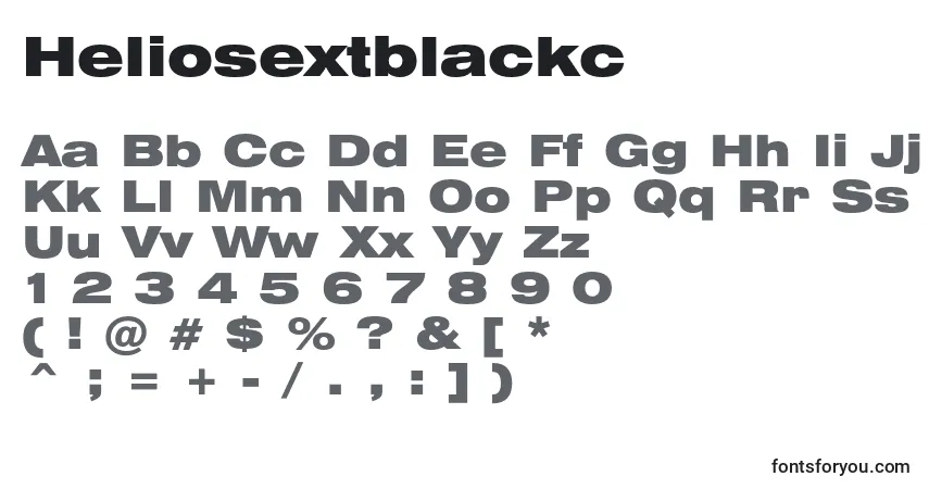 Schriftart Heliosextblackc – Alphabet, Zahlen, spezielle Symbole