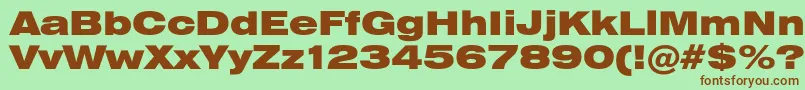 Heliosextblackc Font – Brown Fonts on Green Background