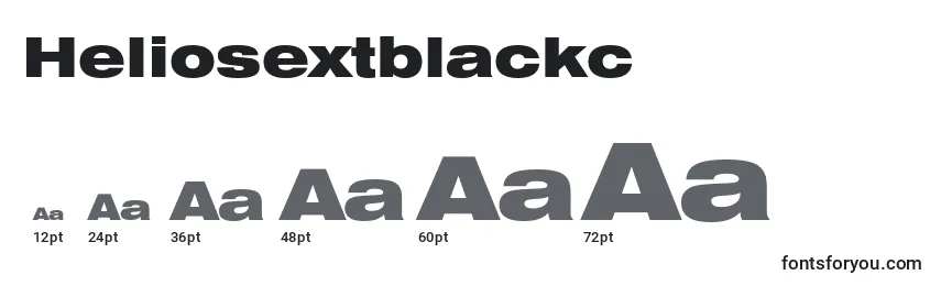 Размеры шрифта Heliosextblackc