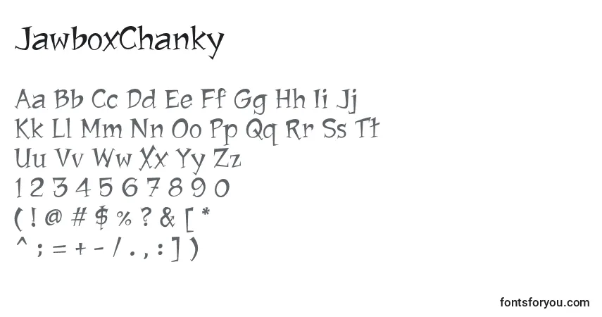 Schriftart JawboxChanky – Alphabet, Zahlen, spezielle Symbole