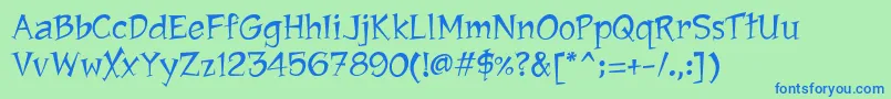 JawboxChanky Font – Blue Fonts on Green Background