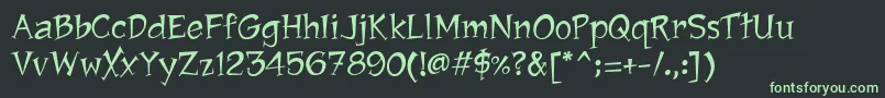 フォントJawboxChanky – 黒い背景に緑の文字