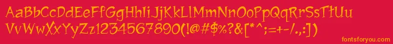 JawboxChanky-Schriftart – Orangefarbene Schriften auf rotem Hintergrund