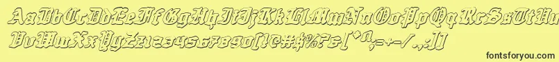 Questknight3Di Font – Black Fonts on Yellow Background