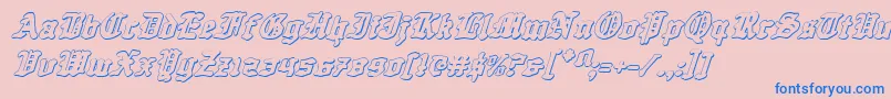 Questknight3Di-Schriftart – Blaue Schriften auf rosa Hintergrund