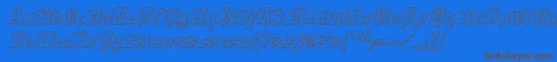 Questknight3Di Font – Brown Fonts on Blue Background