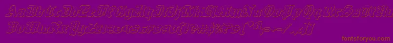 Questknight3Di-Schriftart – Braune Schriften auf violettem Hintergrund