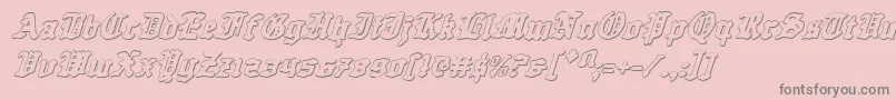 Questknight3Di Font – Gray Fonts on Pink Background