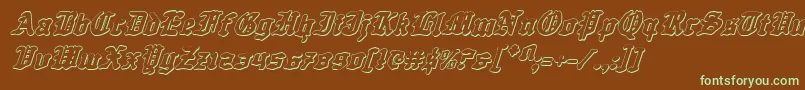 Questknight3Di Font – Green Fonts on Brown Background