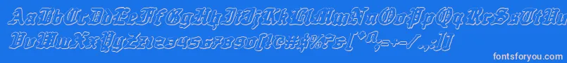 Questknight3Di-Schriftart – Rosa Schriften auf blauem Hintergrund